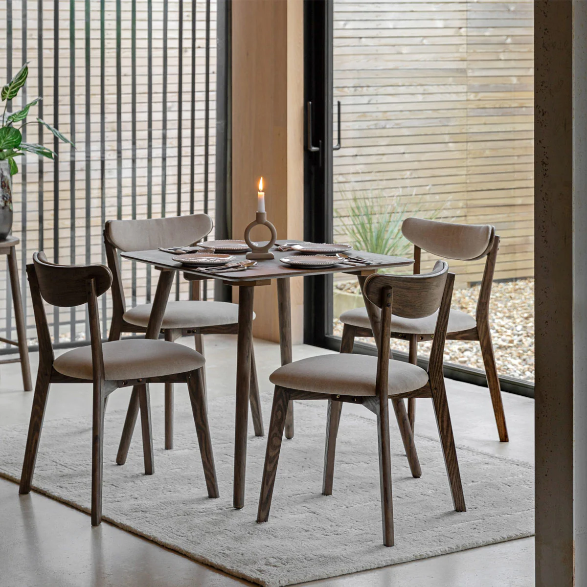 Gallery Direct Hatfield Square Dining Table Smoked 770x770x750mm - Image 5
