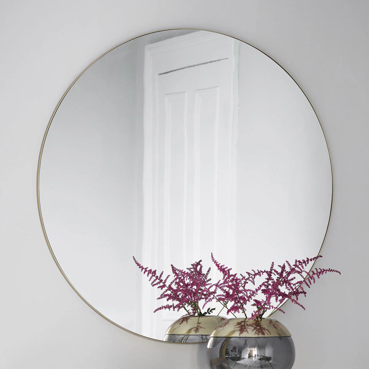 Gallery Direct Hayle Round Mirror Champagne 1000mm - Image 2