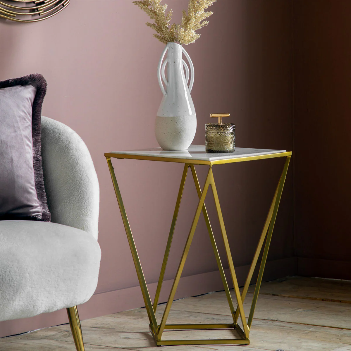 Gallery Direct Helford Side Table Gold - Image 4