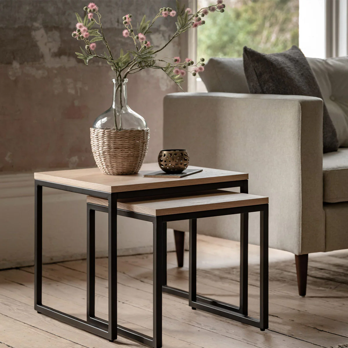 Gallery Direct Henley Side Table Nest 500x500x450mm - Image 6