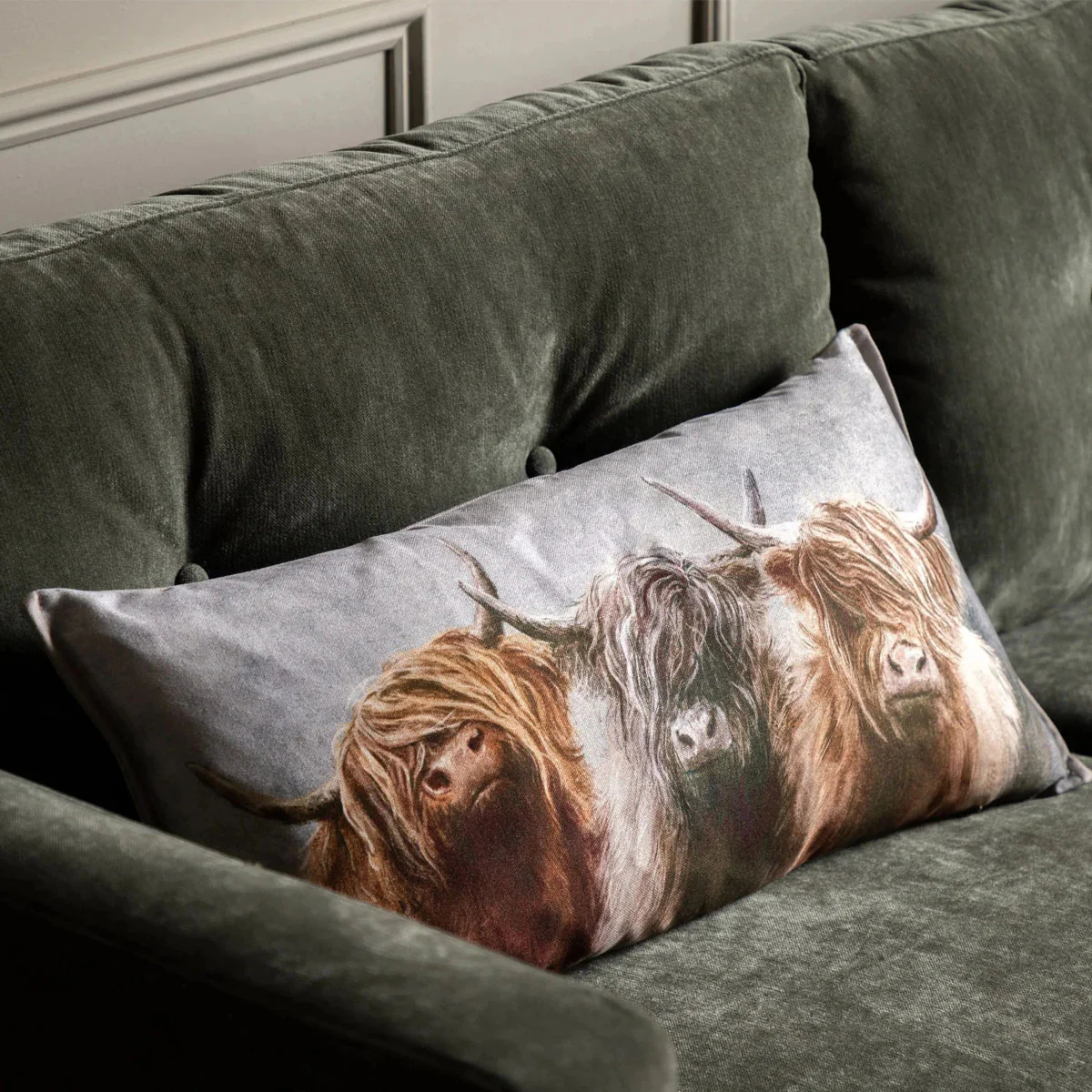Gallery Direct Highland Cow Trio Cushion - Image 4