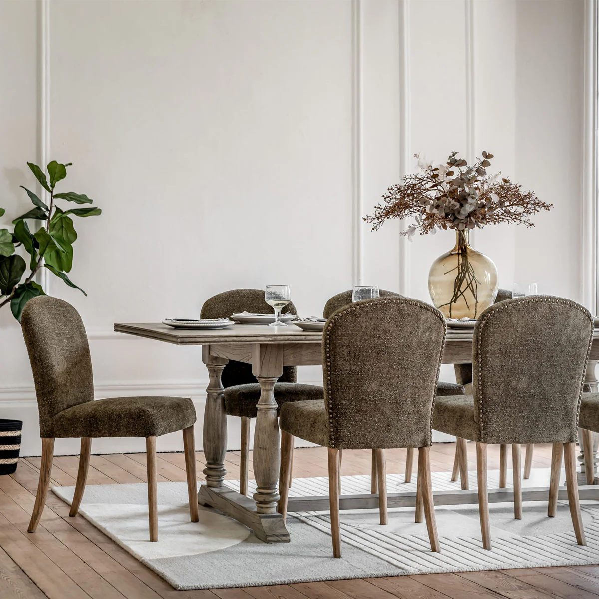 Gallery Direct Hinton Dining Chair Moss Green (2pk) 600x455x890mm - Image 6