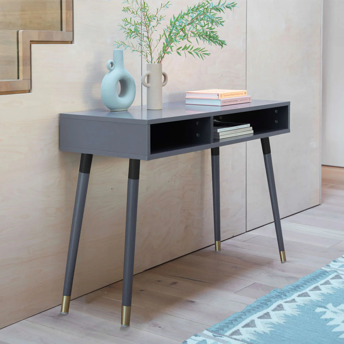 Gallery Direct Holbrook Console Table Grey 1100x450x770mm - Image 3