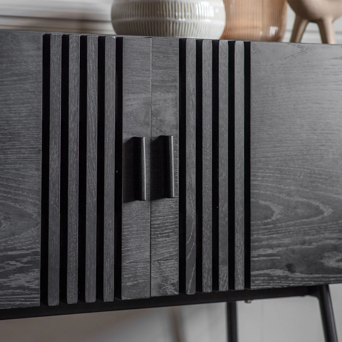 Gallery Direct Holsen 2 Door Sideboard Black 1200x420x970mm - Image 5