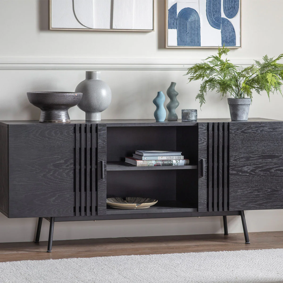 Gallery Direct Holsen Sideboard Black 1600x420x700mm - Image 6