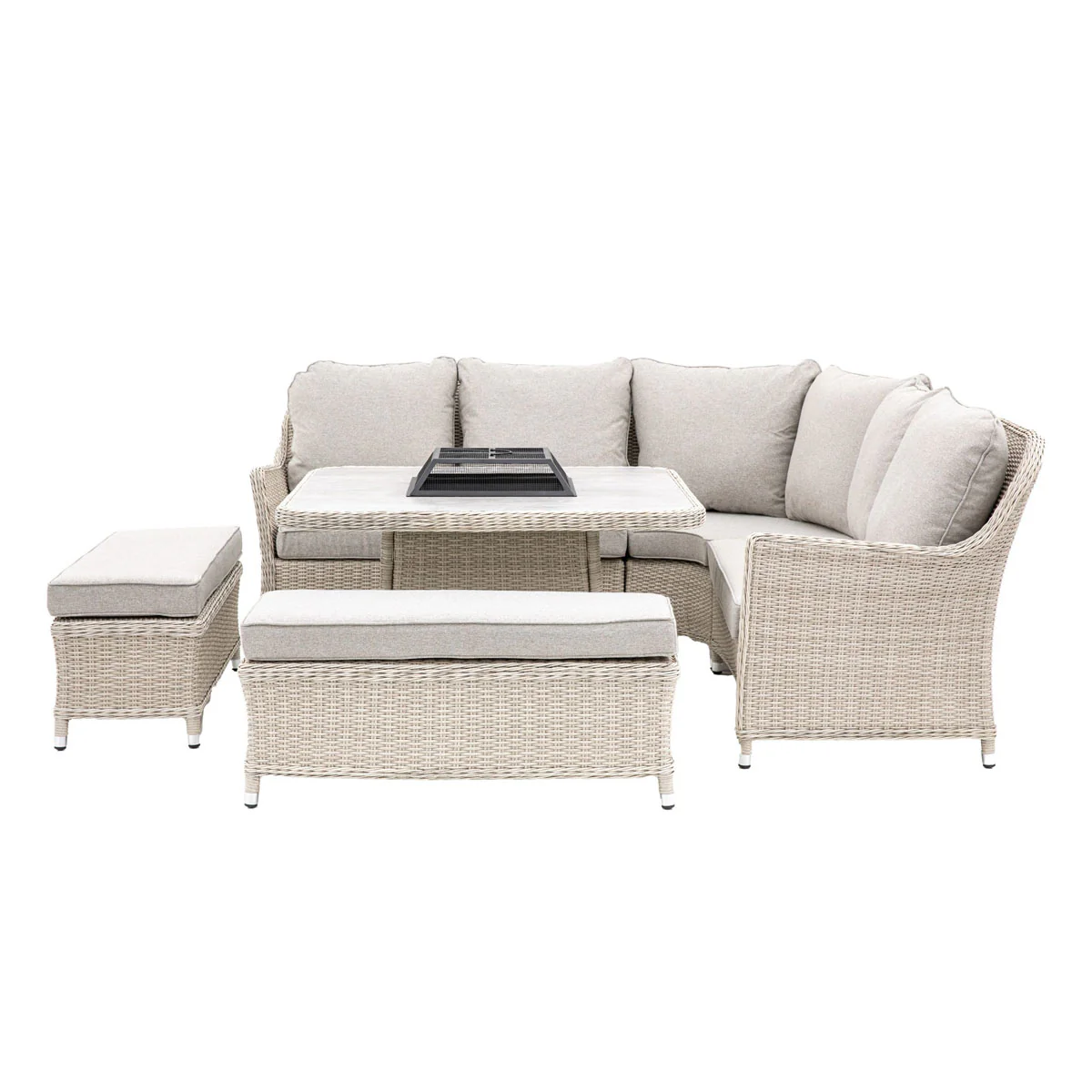 Gallery Direct Holton Corner Square Dining Set with Fire Pit - Image 3
