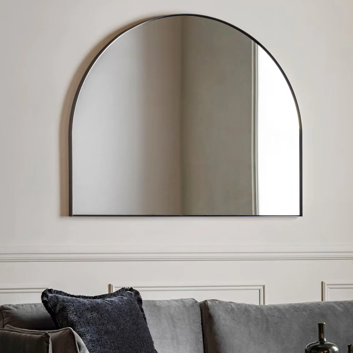 Gallery Direct Holworth Overmantle Mirror Black 900x1100mm - Image 8