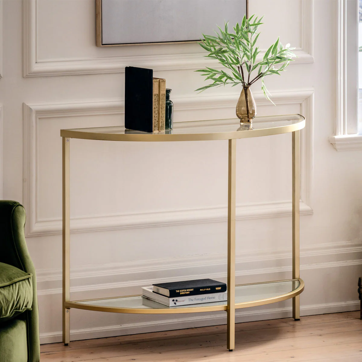 Gallery Direct Hudson Console Table Champagne 1000x350x750mm - Image 6