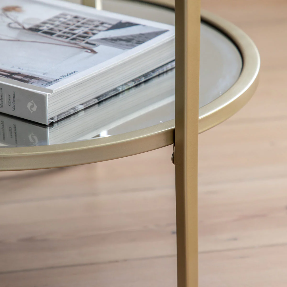 Gallery Direct Hudson Side Table Champagne 500x500x600mm - Image 3