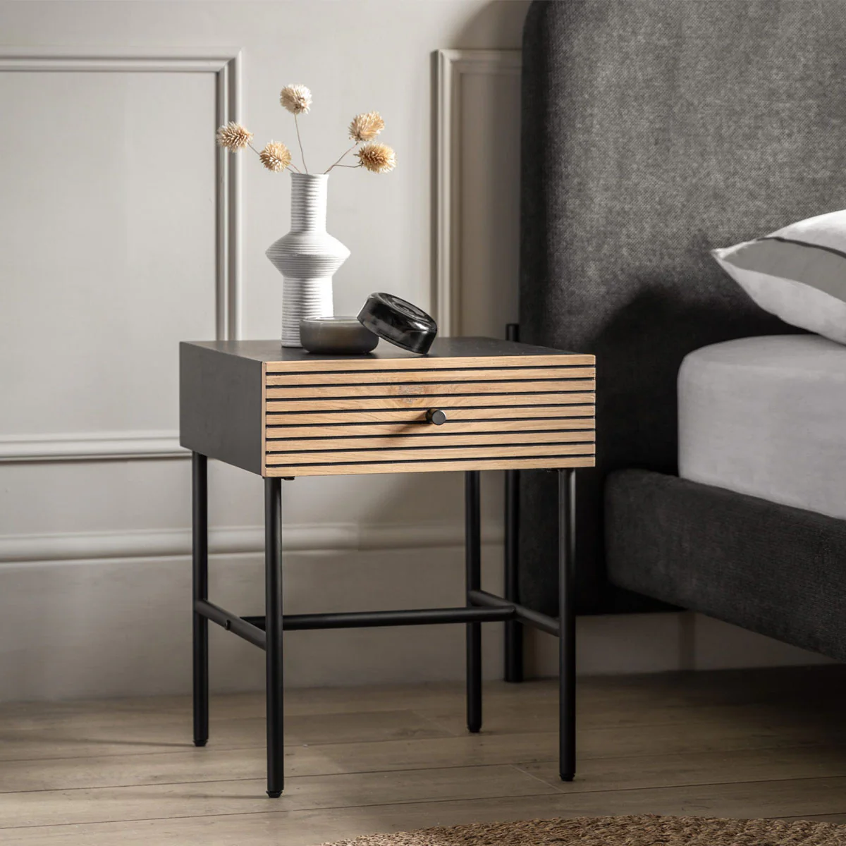 Gallery Direct Hyland 1 Drawer Bedside 400x400x500mm - Image 8