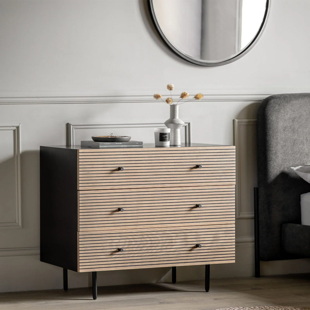 Gallery Direct Hyland 3 Drawer Chest 400x900x750mm - Image 7
