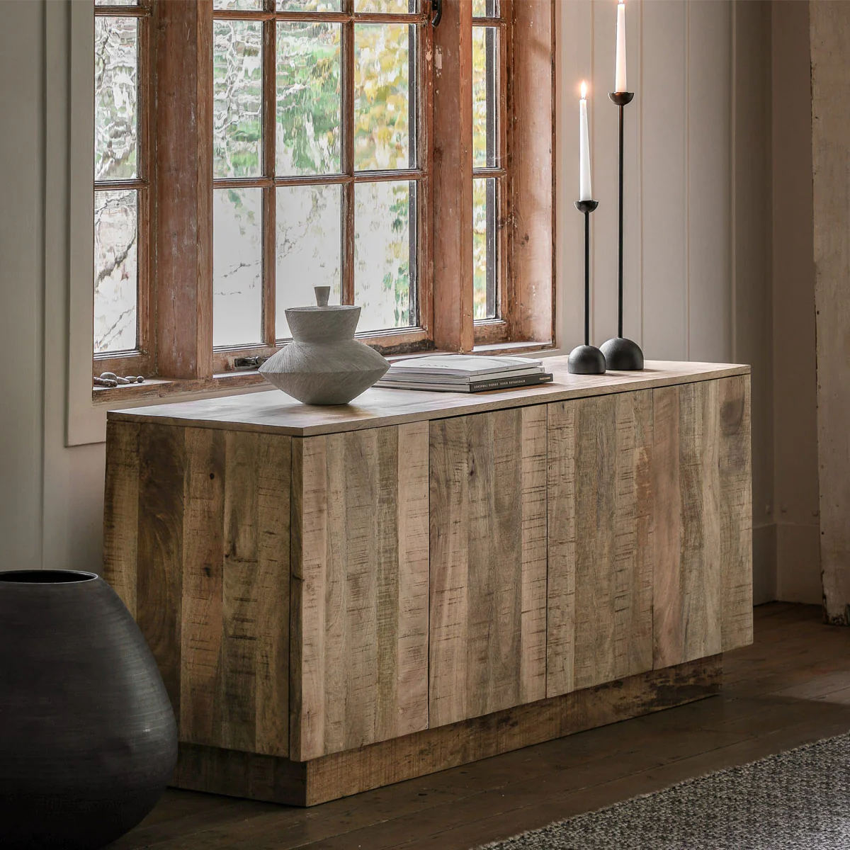 Gallery Direct Iowa 4 Door Sideboard Natural 1700x450x700mm - Image 8