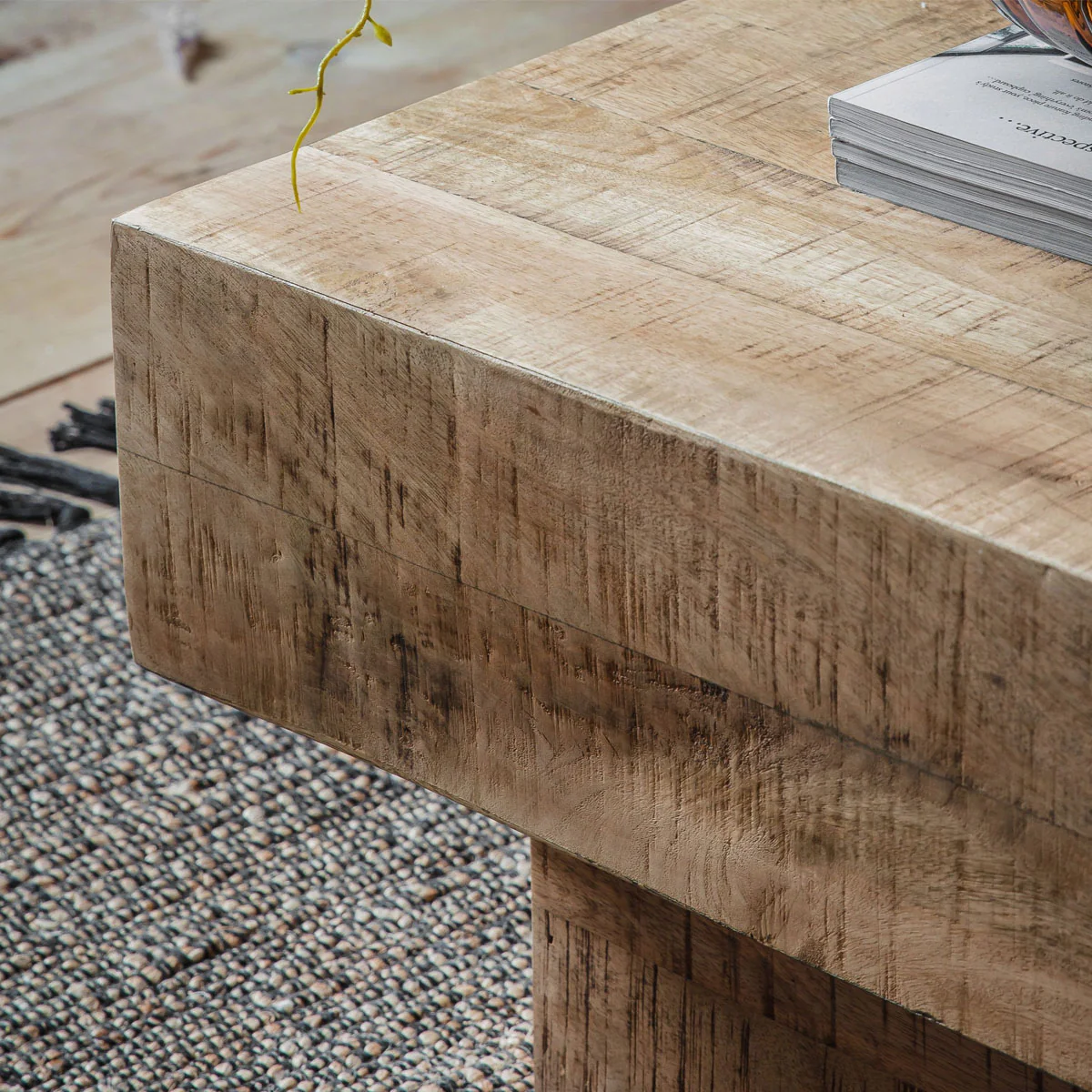 Gallery Direct Iowa Coffee Table Natural 1500x600x300mm - Image 3