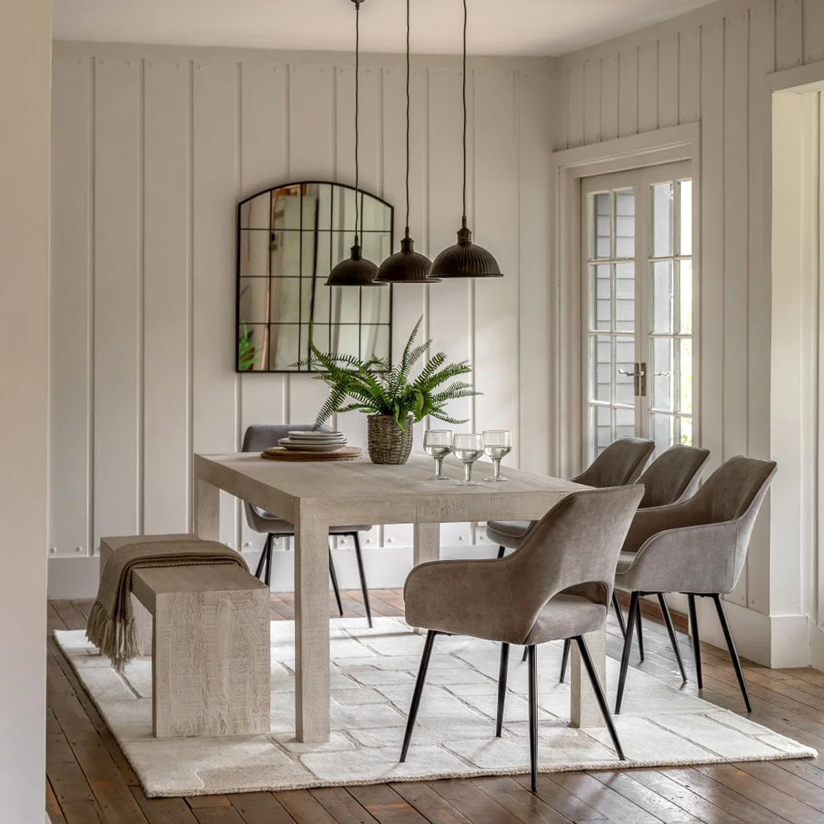 Gallery Direct Iowa Dining Table Whitewash 2000x1000x750mm - Image 8