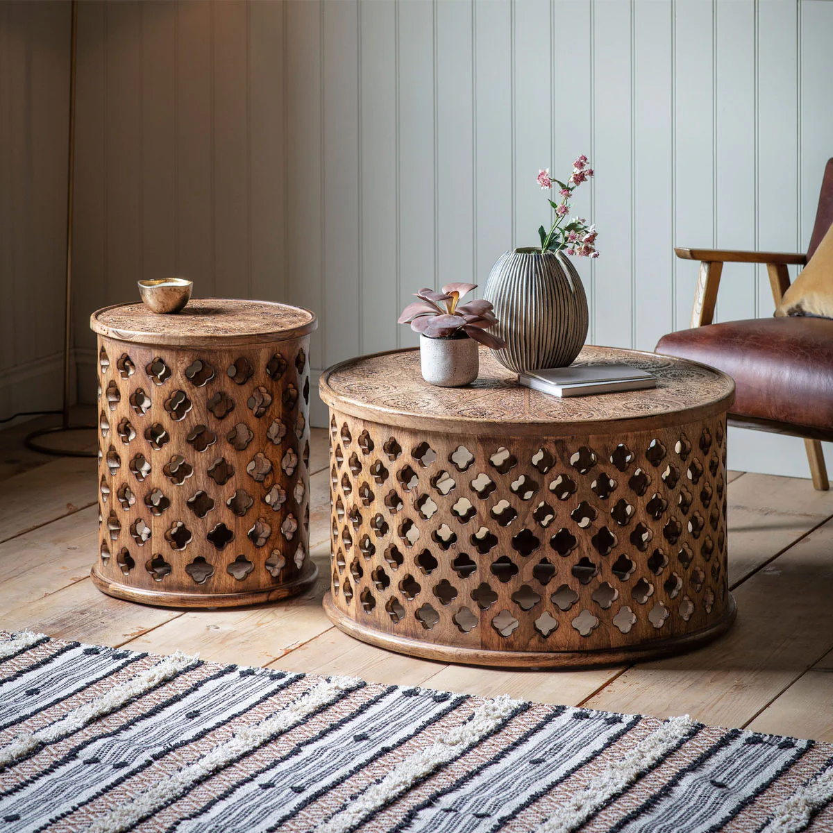 Gallery Direct Jaipur Side Table Natural 460x460x560mm - Image 5