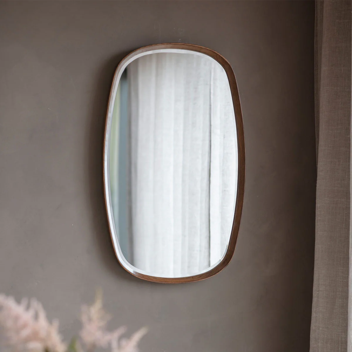Gallery Direct Keaton Mirror Walnut 900x550mm - Image 3