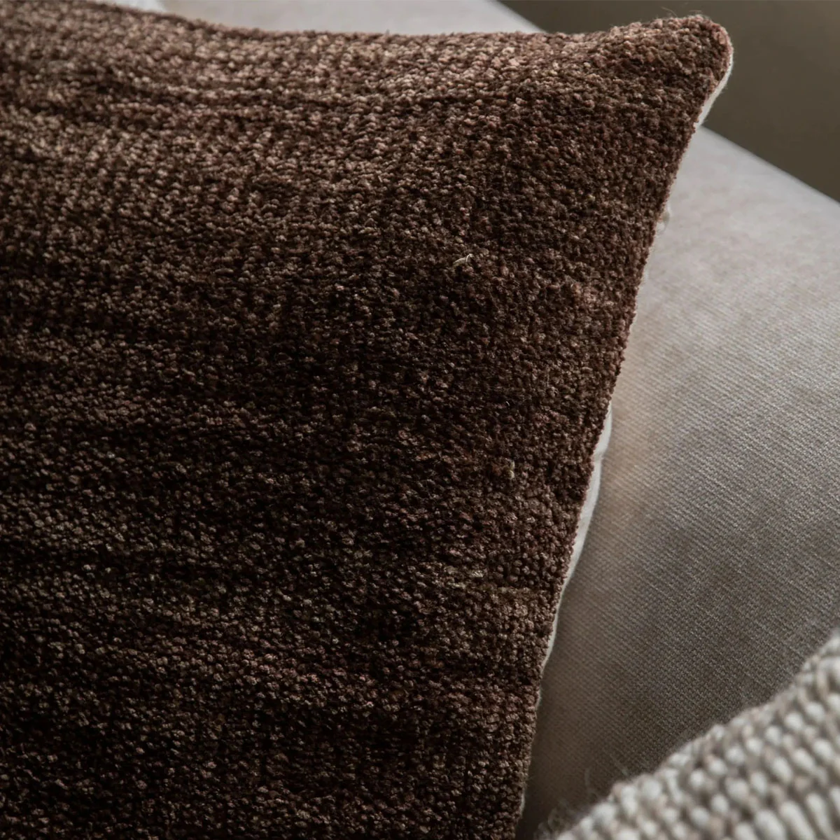 Gallery Direct Kendal Chenille Cushion Brown - Image 4
