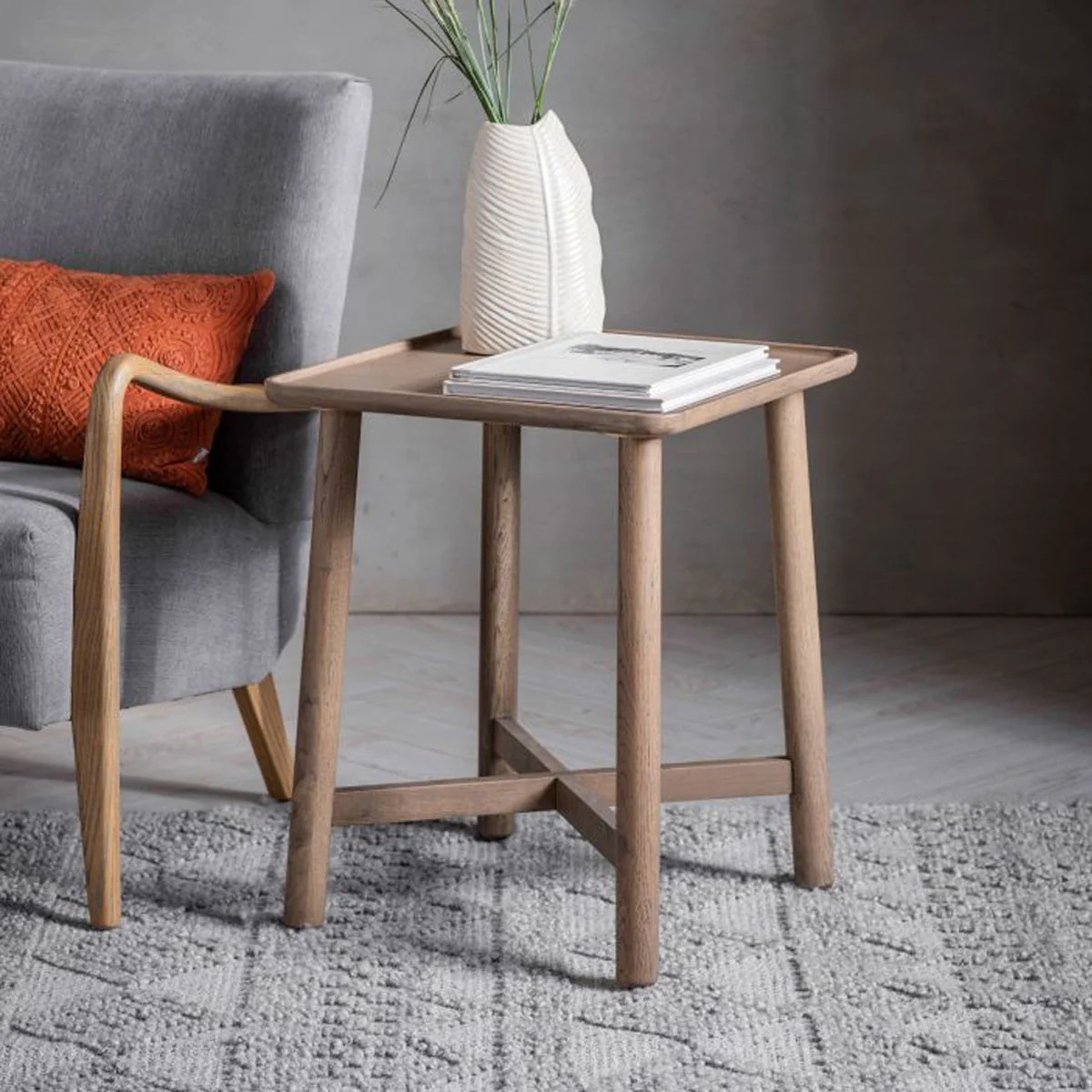 Gallery Direct Kingham Side Table Grey 450x450x550mm - Image 3