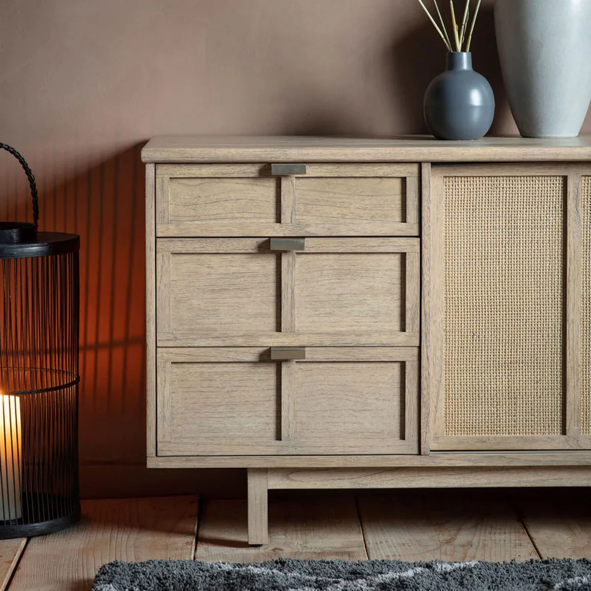 Gallery Direct Kyoto 3 Drawer 2 Door Sideboard 1500x450x700mm - Image 7