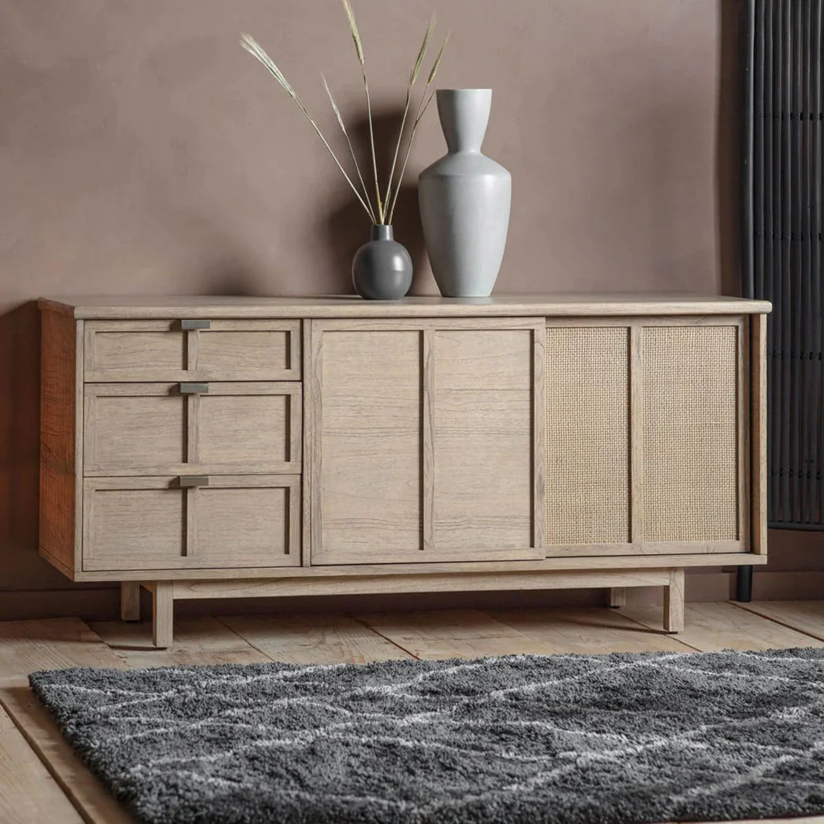 Gallery Direct Kyoto 3 Drawer 2 Door Sideboard 1500x450x700mm - Image 8