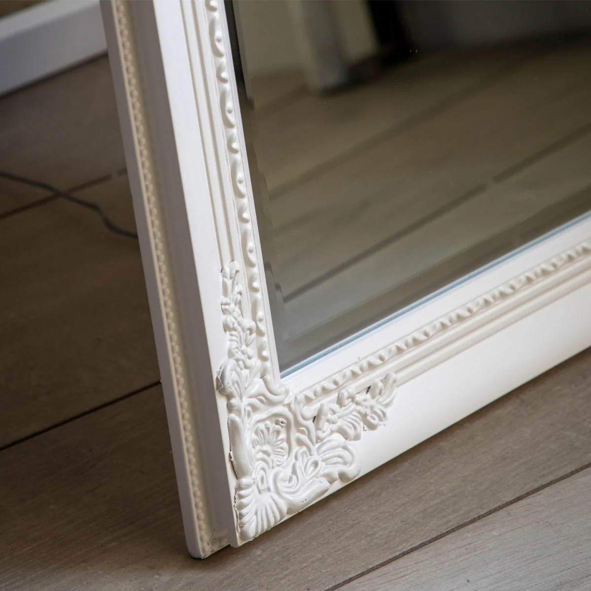Gallery Direct Lambeth Wood Cheval Mirror White 1790x455mm - Image 2