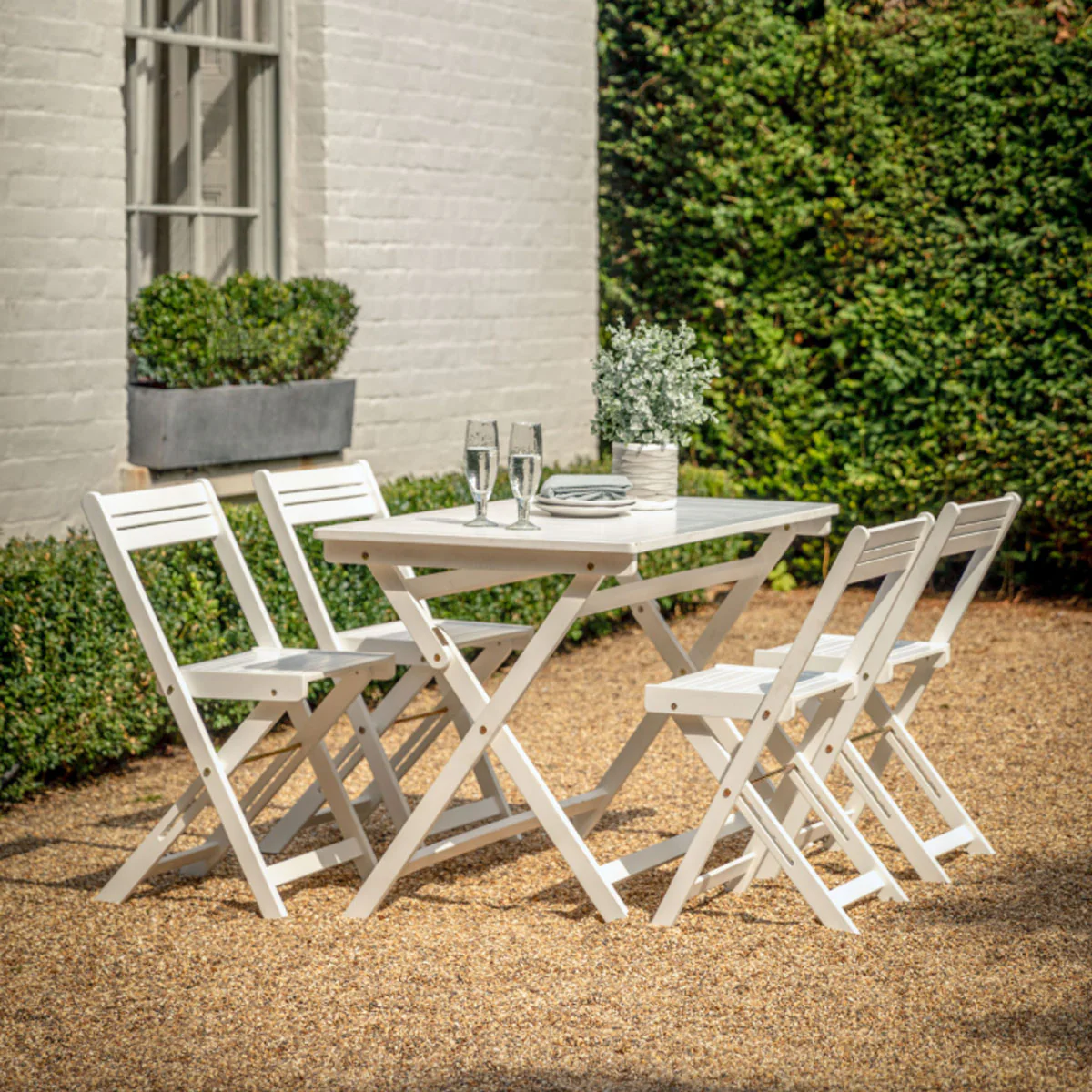 Gallery Direct Lindos White Folding Dining Set - Image 10