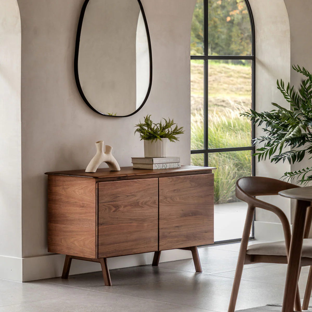 Gallery Direct Madrid 2 Door Sideboard Walnut 1160x450x700mm - Image 9