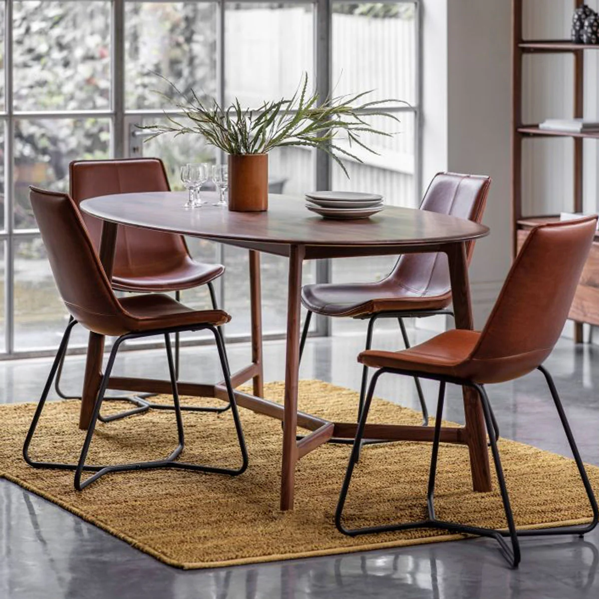 Gallery Direct Madrid Oval Dining Table Walnut 1800x1000x760mm - Image 3