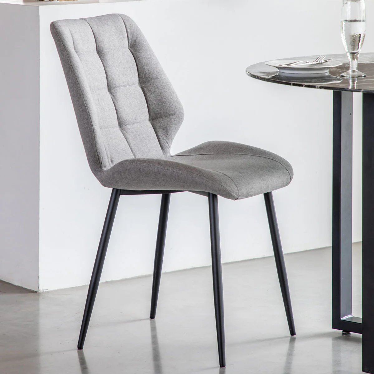 Gallery Direct Manford Dining Chair Light Grey (2pk) - Image 4