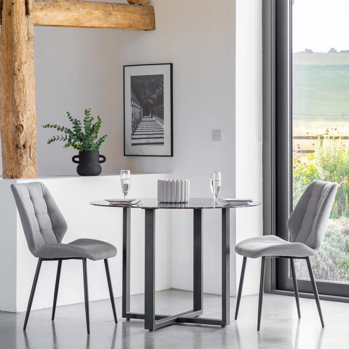 Gallery Direct Manford Dining Chair Light Grey (2pk) - Image 7