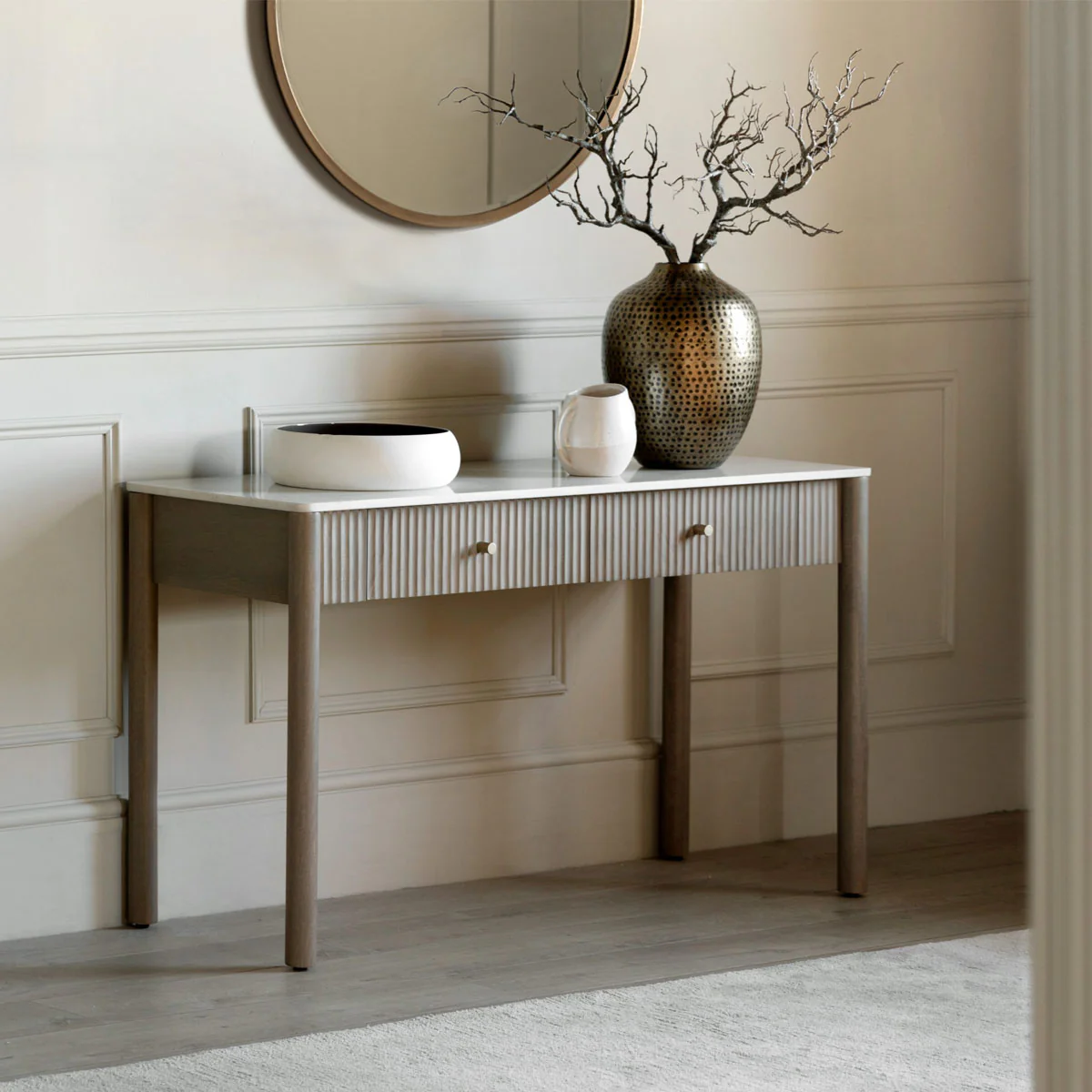 Gallery Direct Marmo 2 Drawer Console 1300x450x750mm - Image 5
