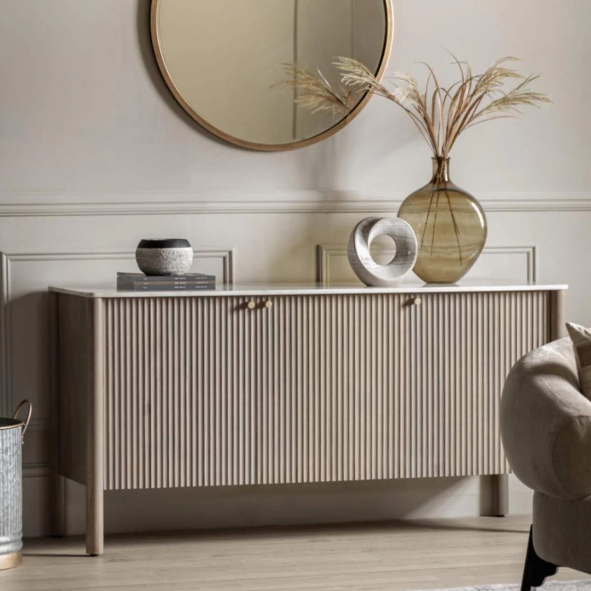 Gallery Direct Marmo 3 Door Sideboard 1516x450x750mm - Image 7