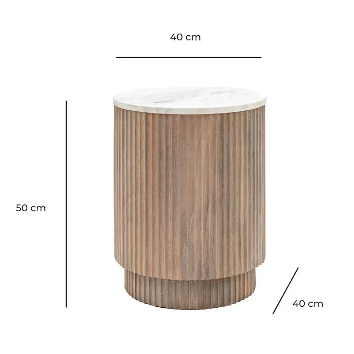 Gallery Direct Marmo Side Table 400x400x500mm - Image 2
