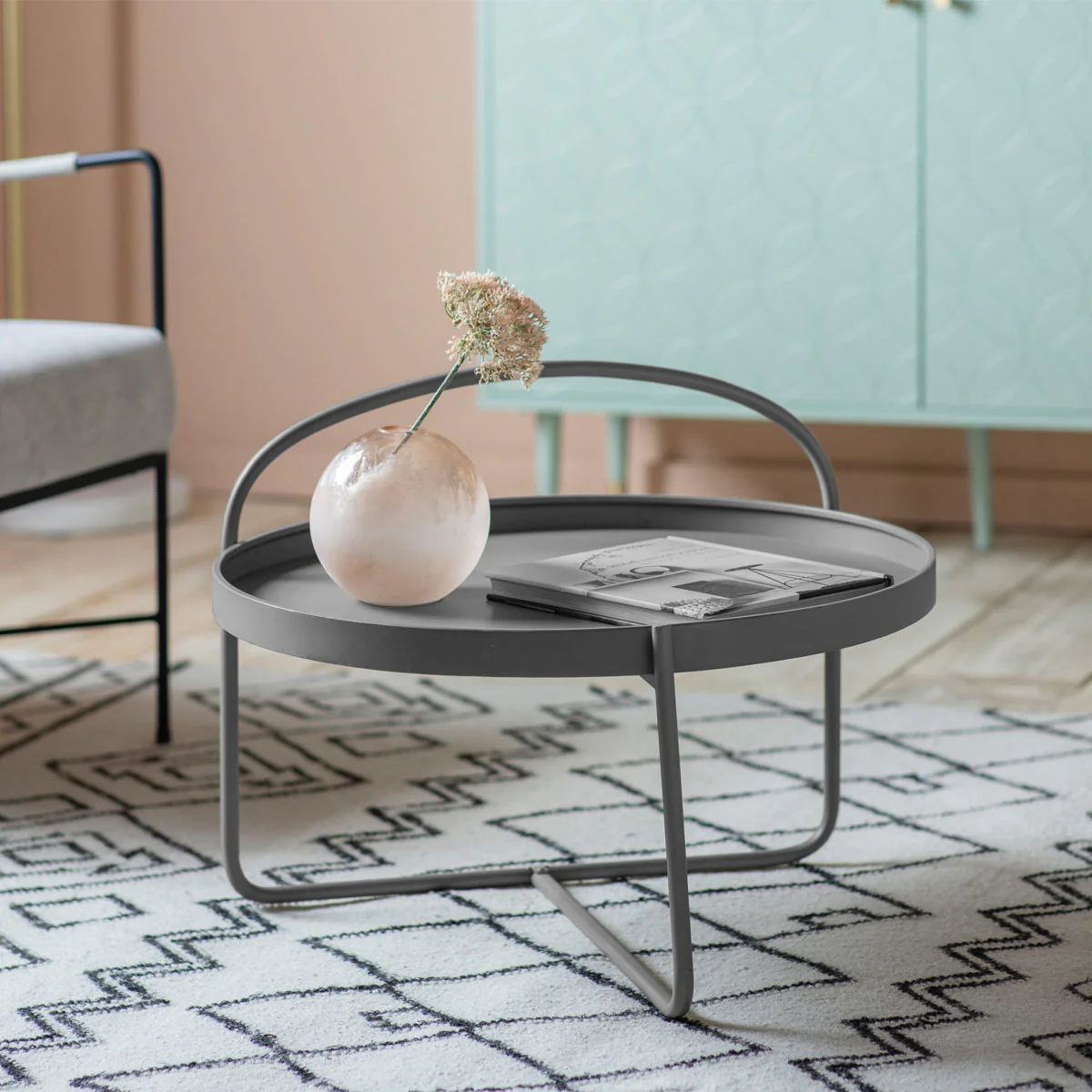 Gallery Direct Melbury Coffee Table Grey 650x650x500mm - Image 3