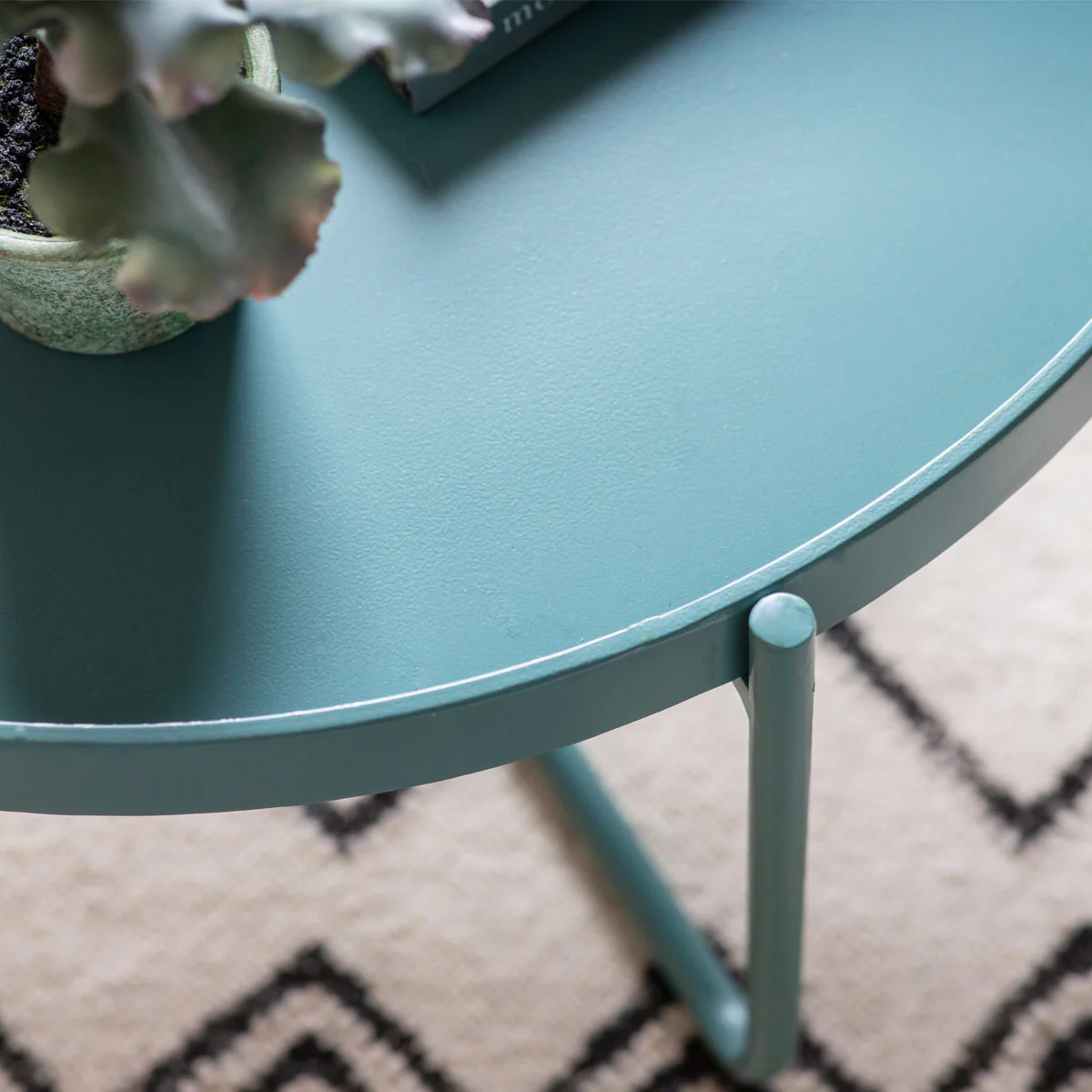 Gallery Direct Melbury Coffee Table Teal 650x650x500mm - Image 2