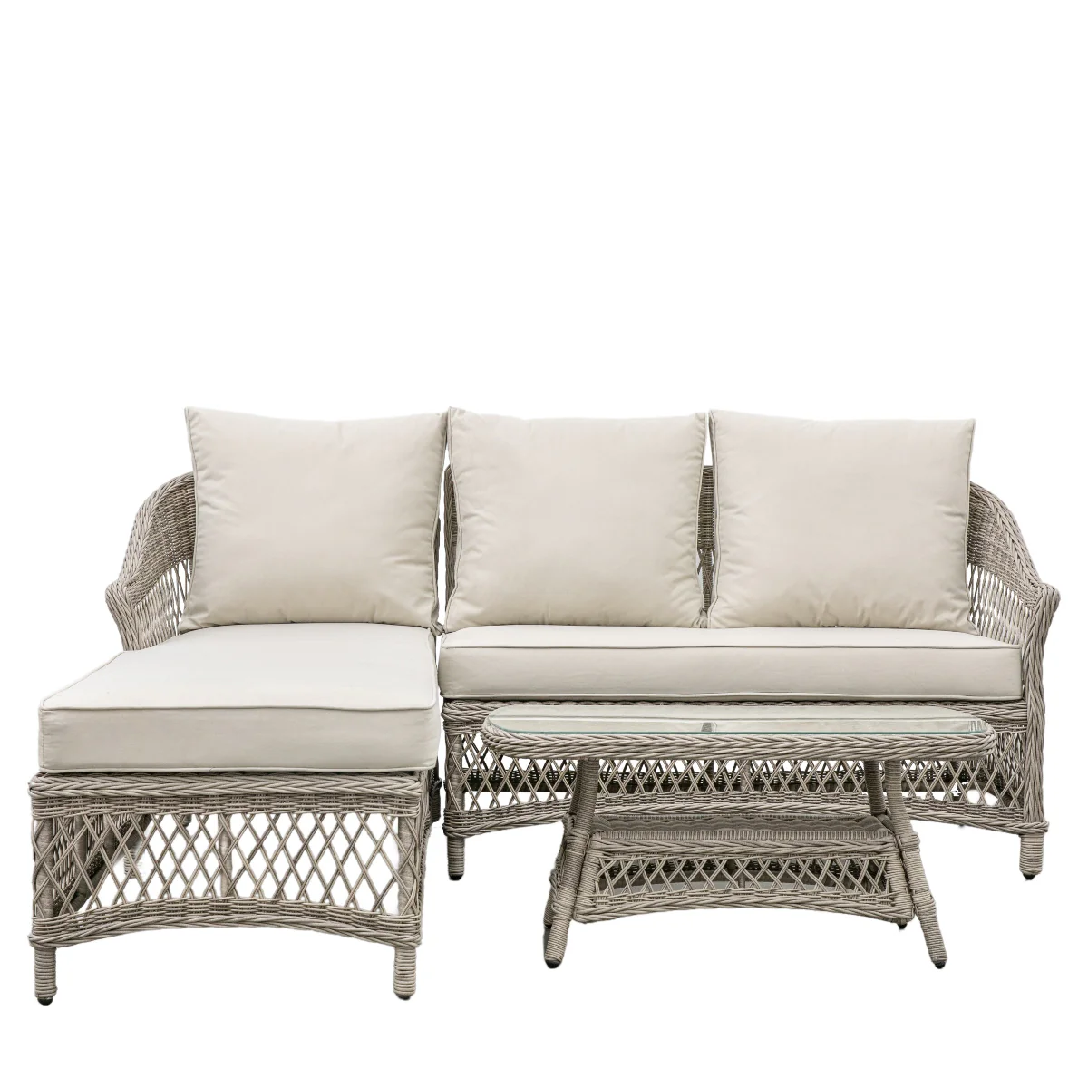 Gallery Direct Menton Chaise Set Stone