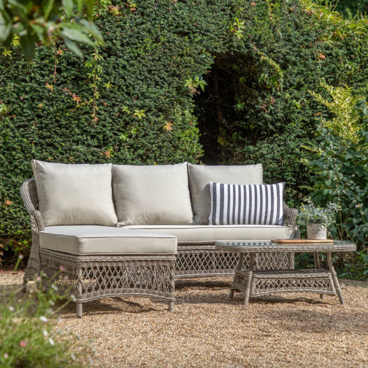 Gallery Direct Menton Chaise Set Stone - Image 7