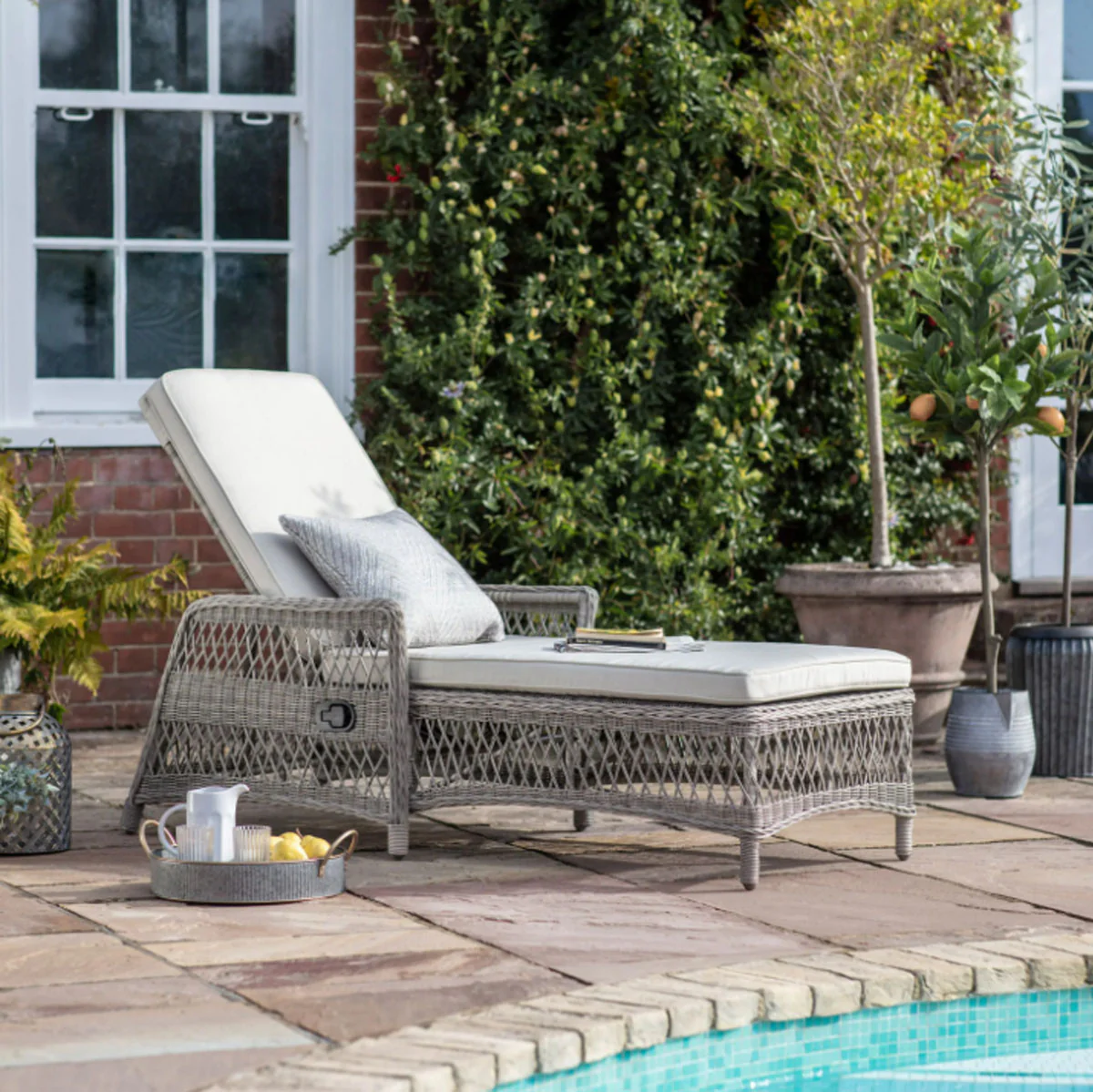 Gallery Direct Menton Country Lounger Stone - Image 4