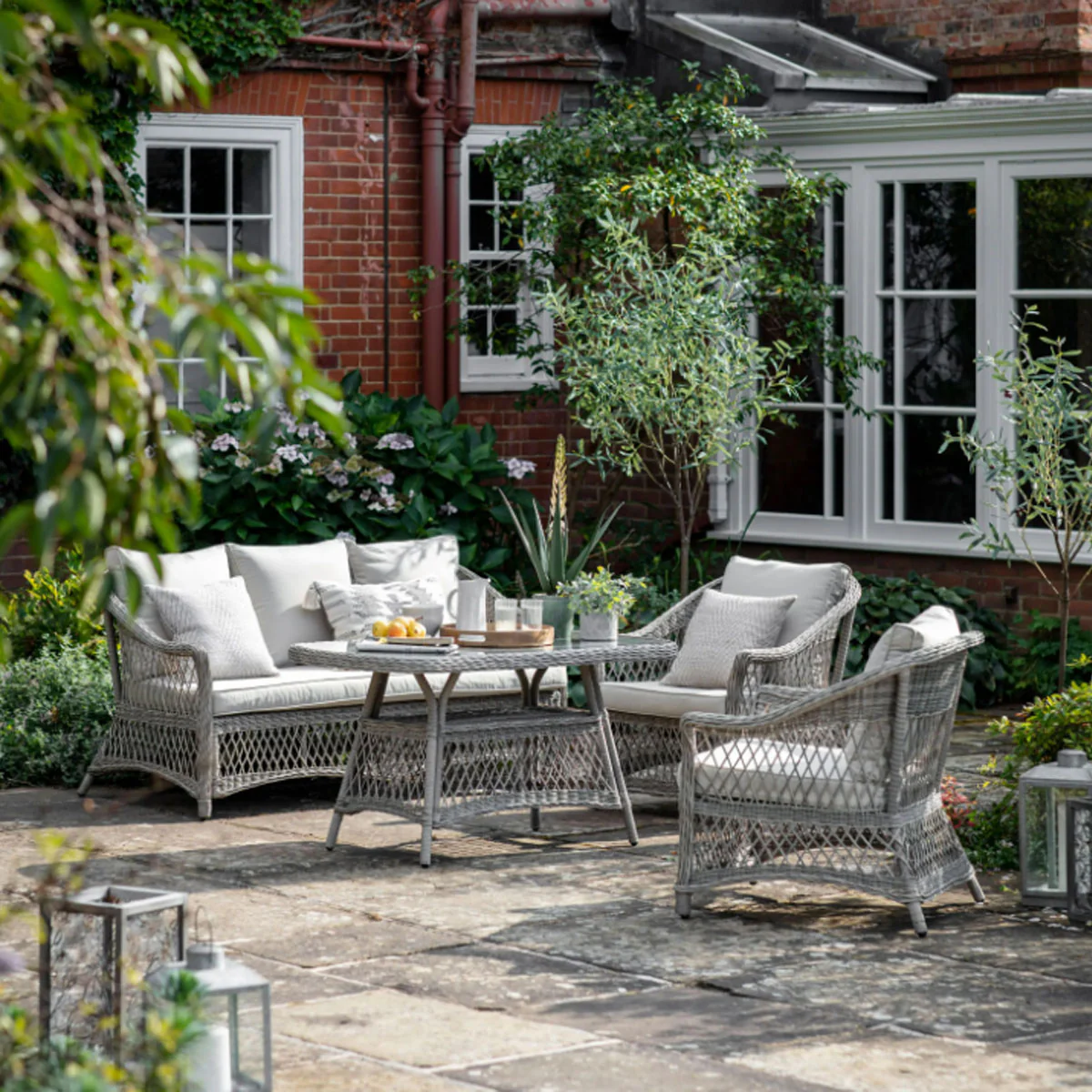 Gallery Direct Menton Country Sofa Dining/Tea Set Stone - Image 4