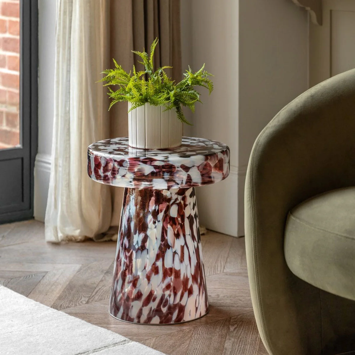 Gallery Direct Murano Side Table Leopard 395x395x465mm - Image 6