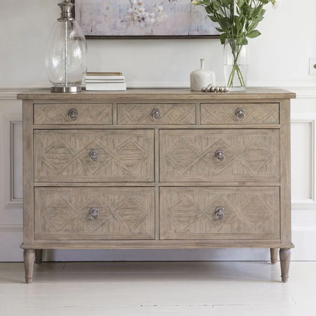 Gallery Direct Mustique 7 Drawer Chest 1300x450x885mm - Image 3