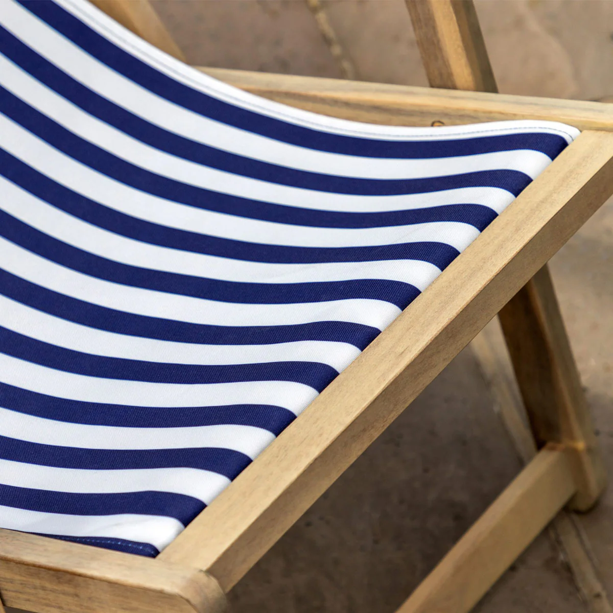 Gallery Direct Navy Stripe Deck Chair - Image 3