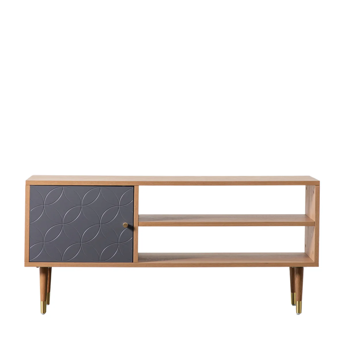 Gallery Direct Newbury Media Unit Oak Grey 1200x400x550mm