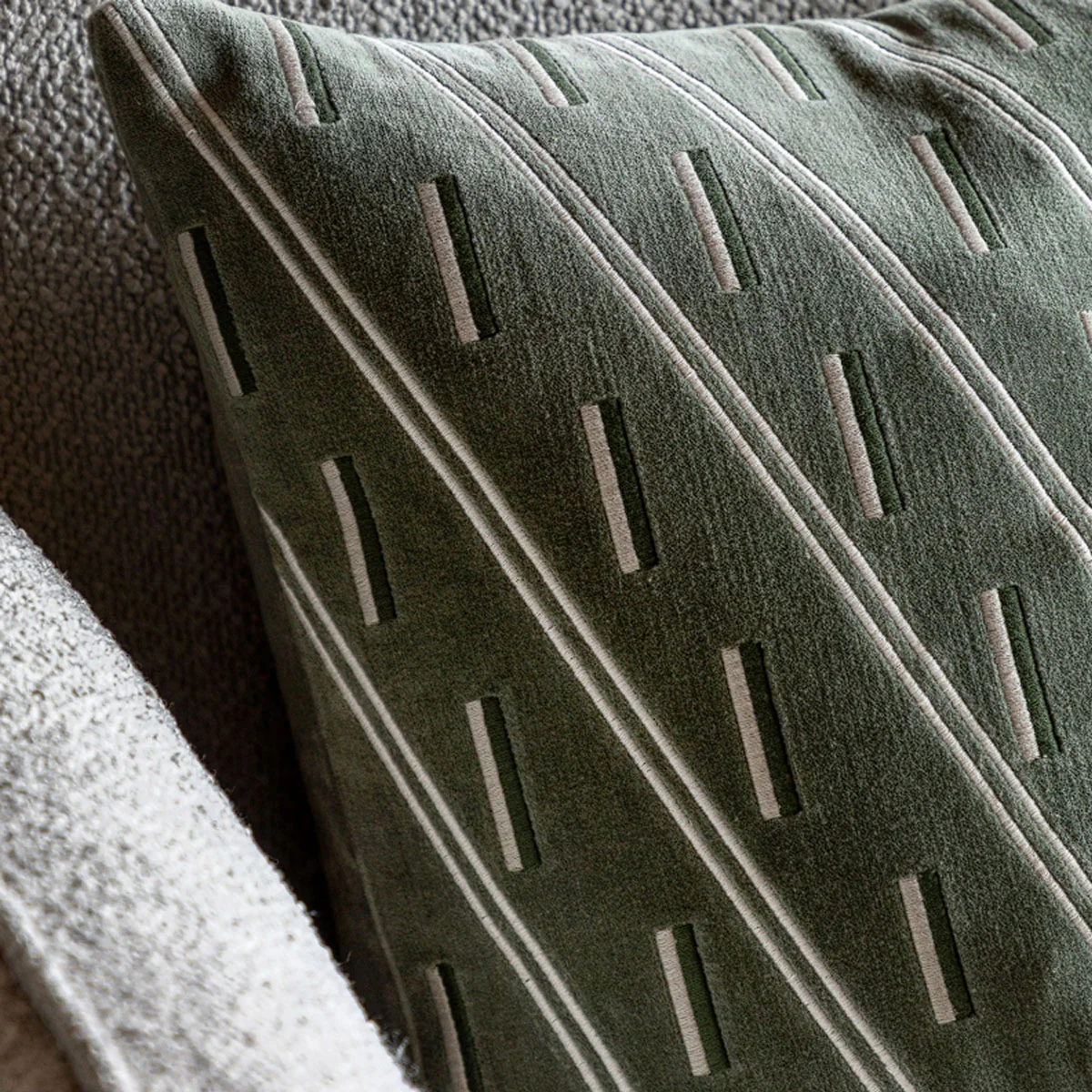 Gallery Direct Noa Velvet Cushion Olive - Image 5