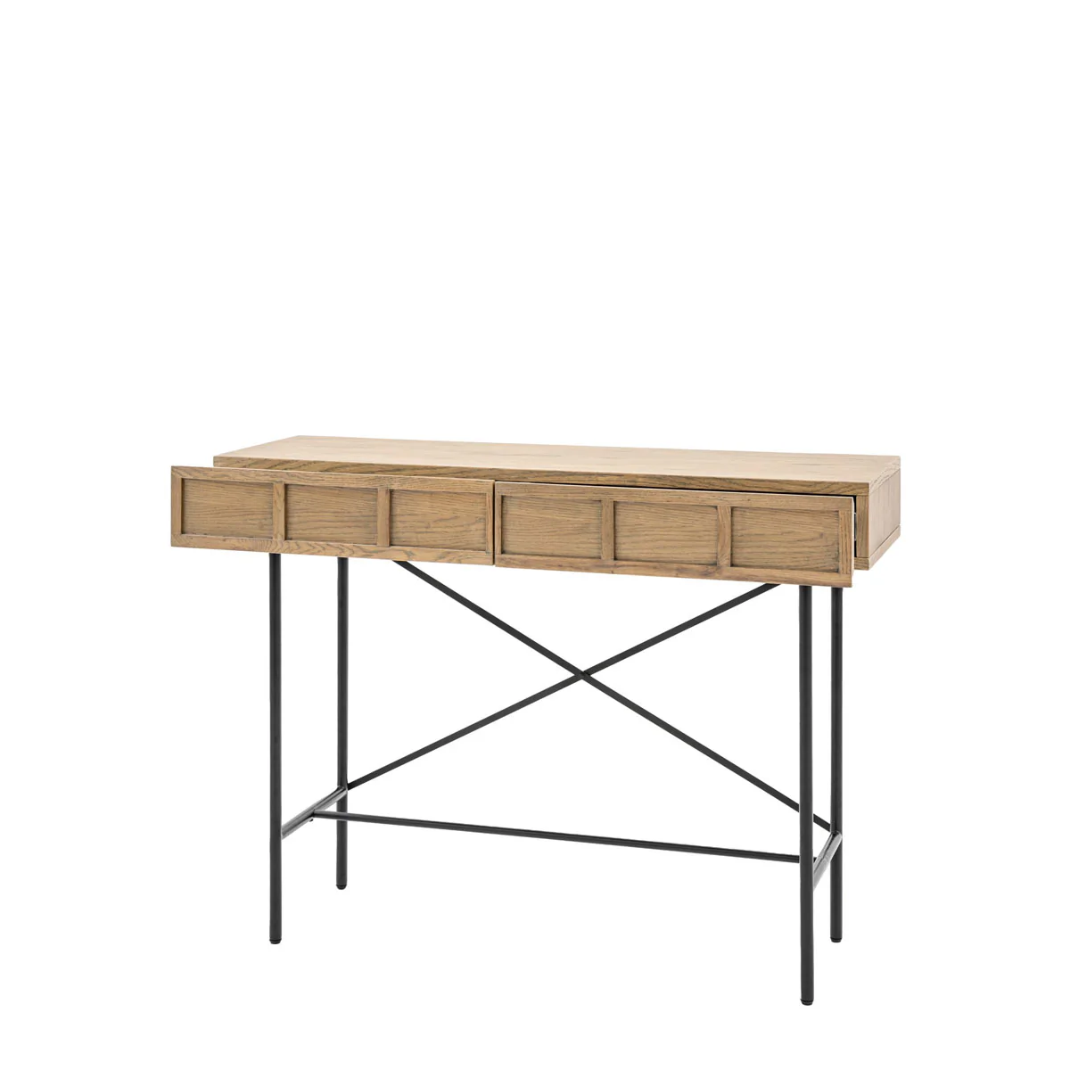 Gallery Direct Panelled 2 Drawer Console 1100x350x1100mm - Image 4