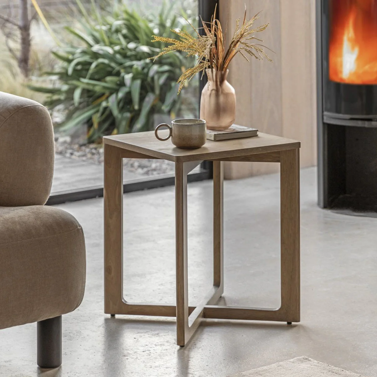 Gallery Direct Panelled Side Table 450x450x550mm - Image 8