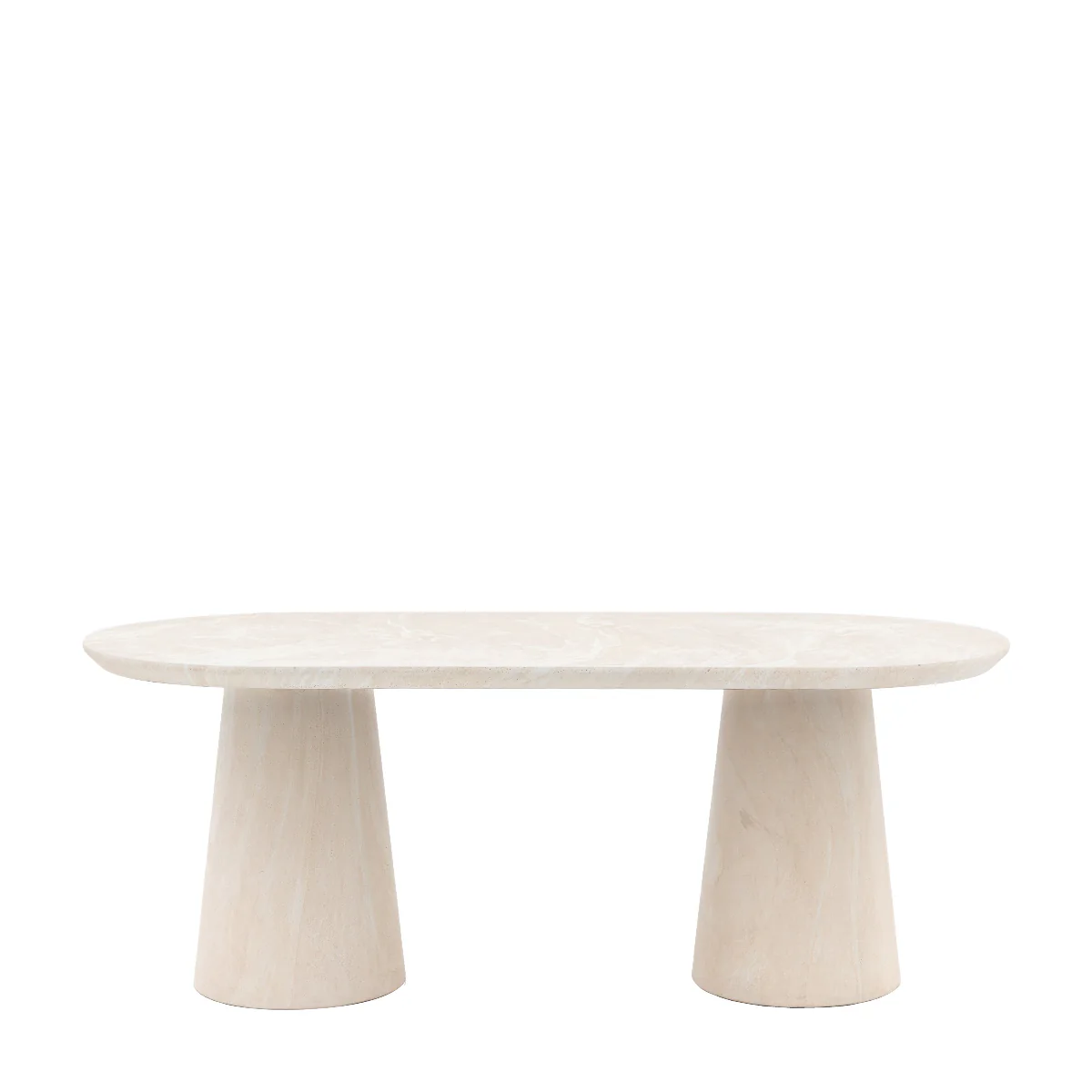 Gallery Direct Pedra Oval Dining Table Travertine 2000x900x760mm