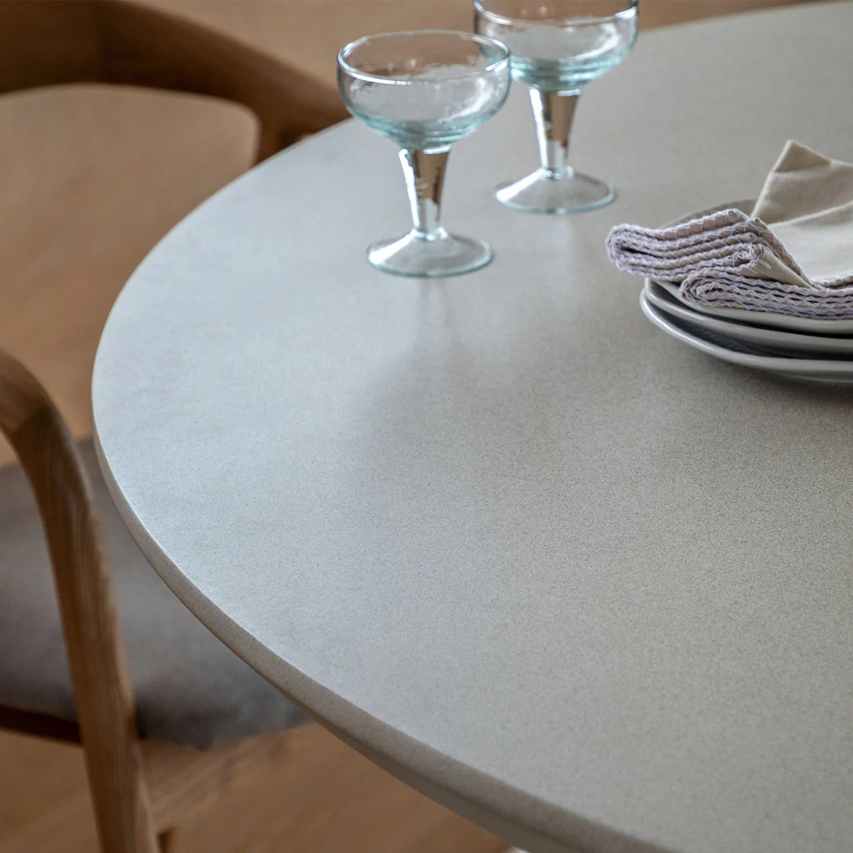 Gallery Direct Pedra Round Dining Table Linen 1524x1524x750mm - Image 2