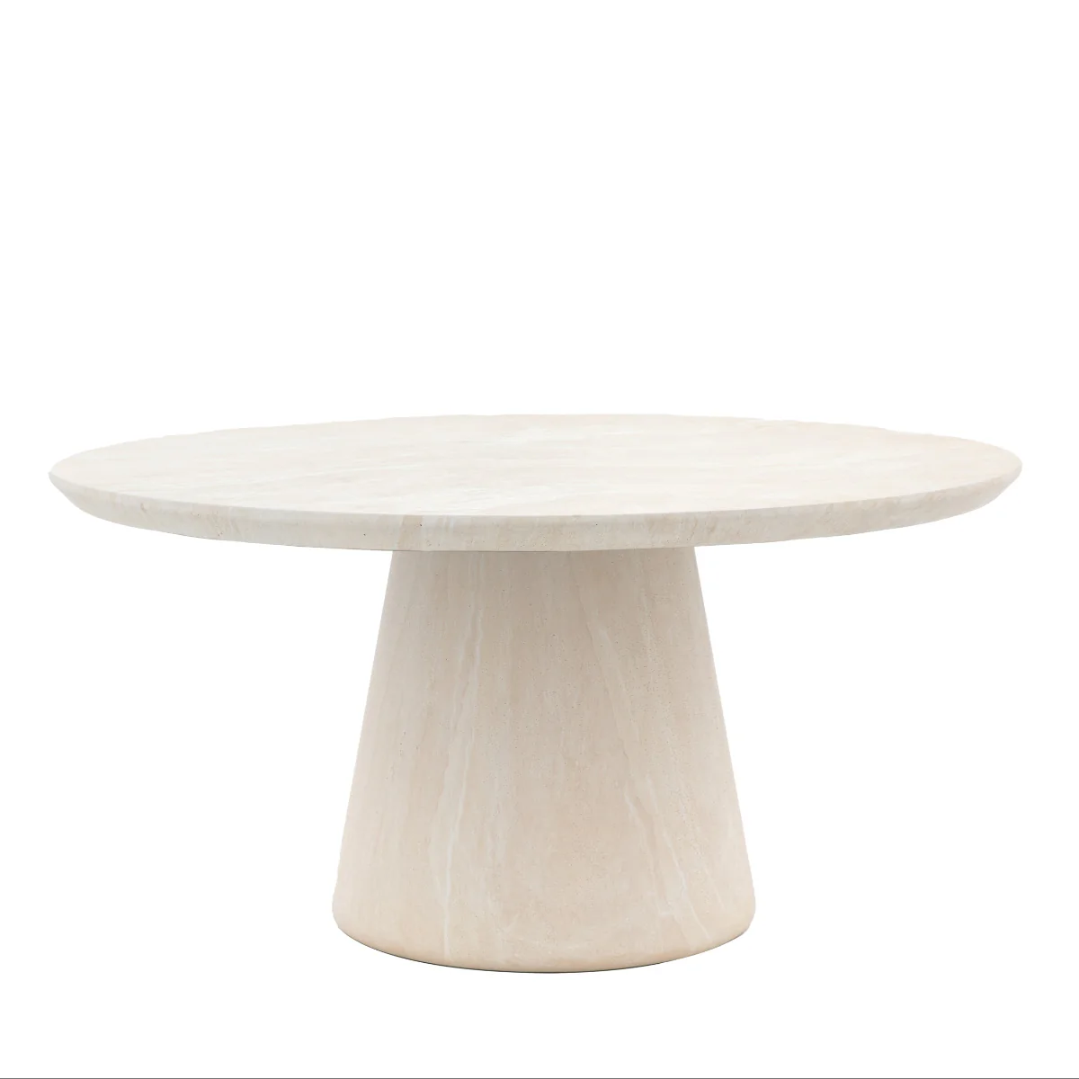 Gallery Direct Pedra Round Dining Table Travertine 1520x1520x760mm