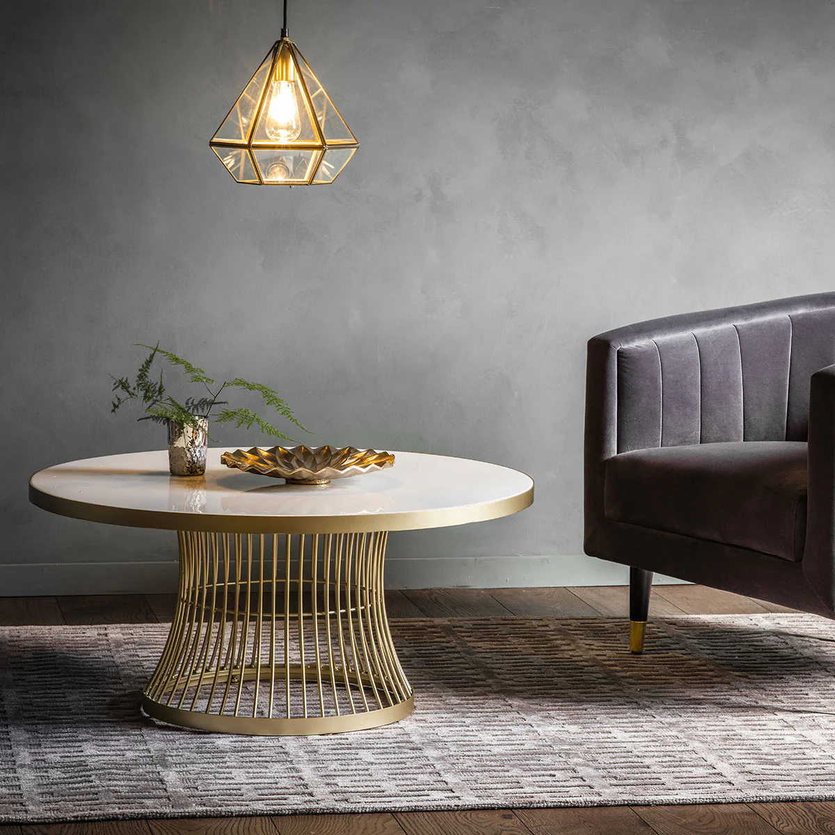 Gallery Direct Pickford Coffee Table Champagne 900x900x420mm - Image 4